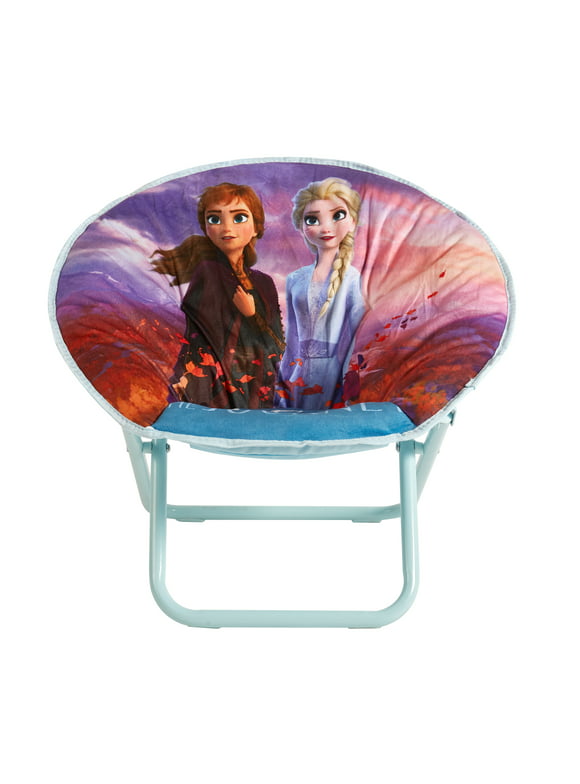 Disney Frozen 2 Saucer Chair, Featuring Anna & Elsa, Pink Polyester for Kids