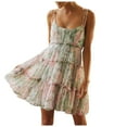 thumbnail image 1 of Kcodviy Robe Chemise pour Femmes Printemps et Été Style Villégiature Imprimée à Bretelles Jolies Robes pour Femmes Robe d'Été Robe Courte, 1 of 9