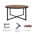 thumbnail image 4 of Round Coffee Table Kitchen Dining Table Modern Leisure Tea Table Office Conference Pedestal Desk Computer Study Desk, Brown, 4 of 7