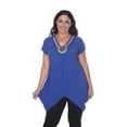 thumbnail image 2 of White Mark Women's Plus Size Embellished Short Sleeve Tunic Top, 2 of 5