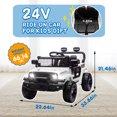 thumbnail image 2 of Track Seven 24V Kids Ride on Truck, 2WD Electric Car with Remote Control, Bluetooth, Music, LED Lights, 4-Wheel Suspension, Power Display, 24V Ride on Toy Car for Boys Girls Aged 3+, White, 2 of 8