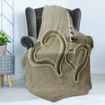 thumbnail image 4 of Shell Soft Flannel Fleece Throw Blanket, Heart Shapes Finger Drawn on Sand and Sink Seashell Love Photo, Cozy Plush for Indoor and Outdoor Use, 50" x 70", Pale Sepia Dark Rosewood, by Ambesonne, 4 of 5
