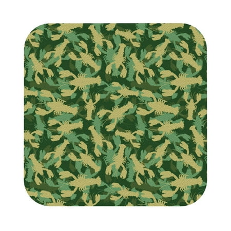 

Zeuib Crayfish Army Print Set of 6 Coasters for Drinks Glass & Cups Stain Protection Table Coaster Set Decorative Coffee Cup Coasters Housewarming Gift for Home Decor Square