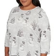 thumbnail image 4 of Alfred Dunner Womens Plus-Size Playful Snowmen Scene Knit Top, 4 of 4