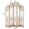 thumbnail image 4 of DecMode 80" x 80" Bronze Metal Scroll Hinged Foldable Arched Partition 5 Panel Room Divider Screen, 1-Piece, 4 of 14