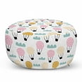 thumbnail image 1 of Hot Air Balloon Pouf Cover with Zipper, Repeating Balloon Cartoon Vehicle in the Air Travel Illustration, Soft Decorative Fabric Unstuffed Case, 30" W X 17.3" L, White Multicolor, by Ambesonne, 1 of 5
