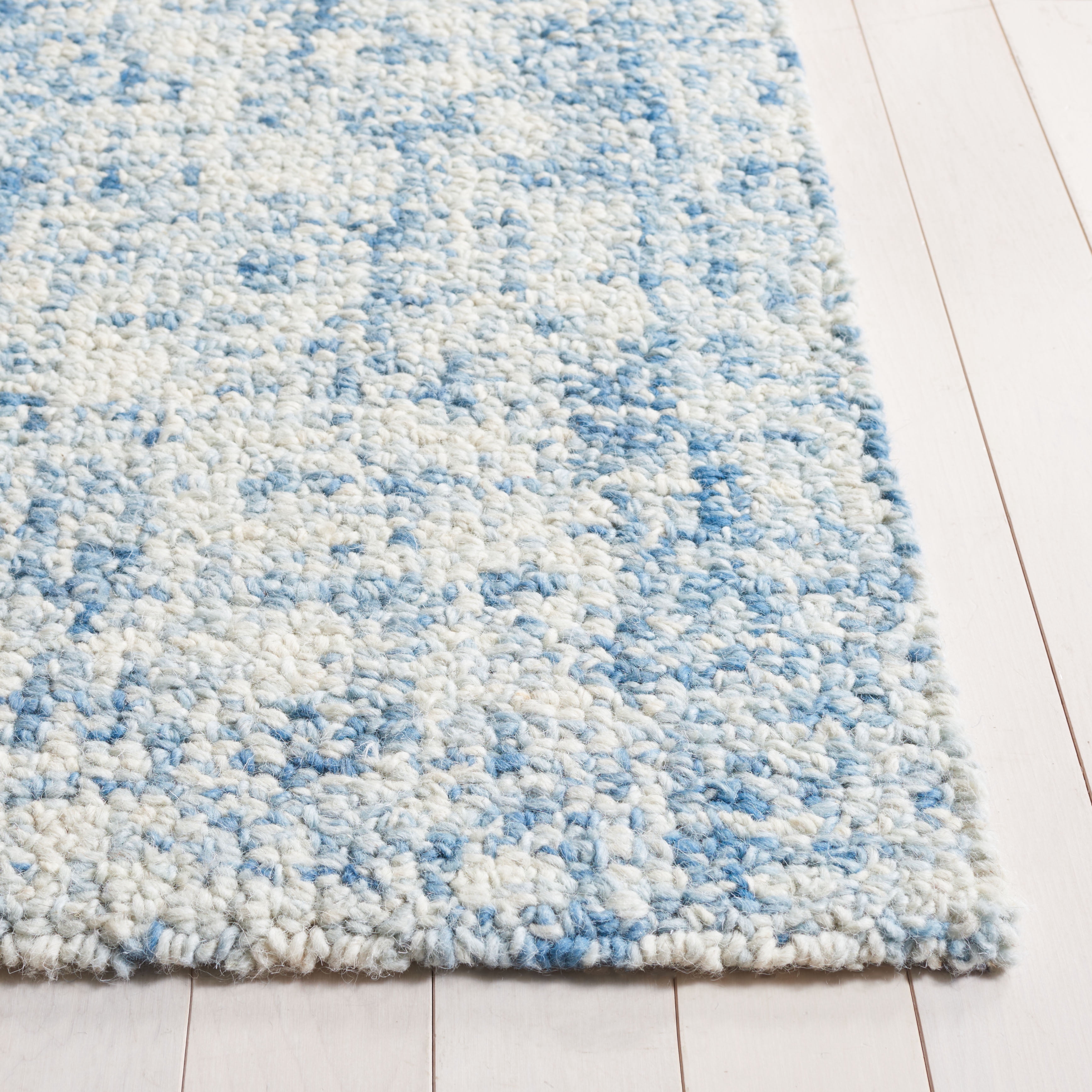 SAFAVIEH Abstract Ethelyn Solid Area Rug, Blue/Ivory, 8' x 10'