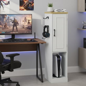Small Deluxe Multimedia Storage Cabinet with Locking Shaker Doors