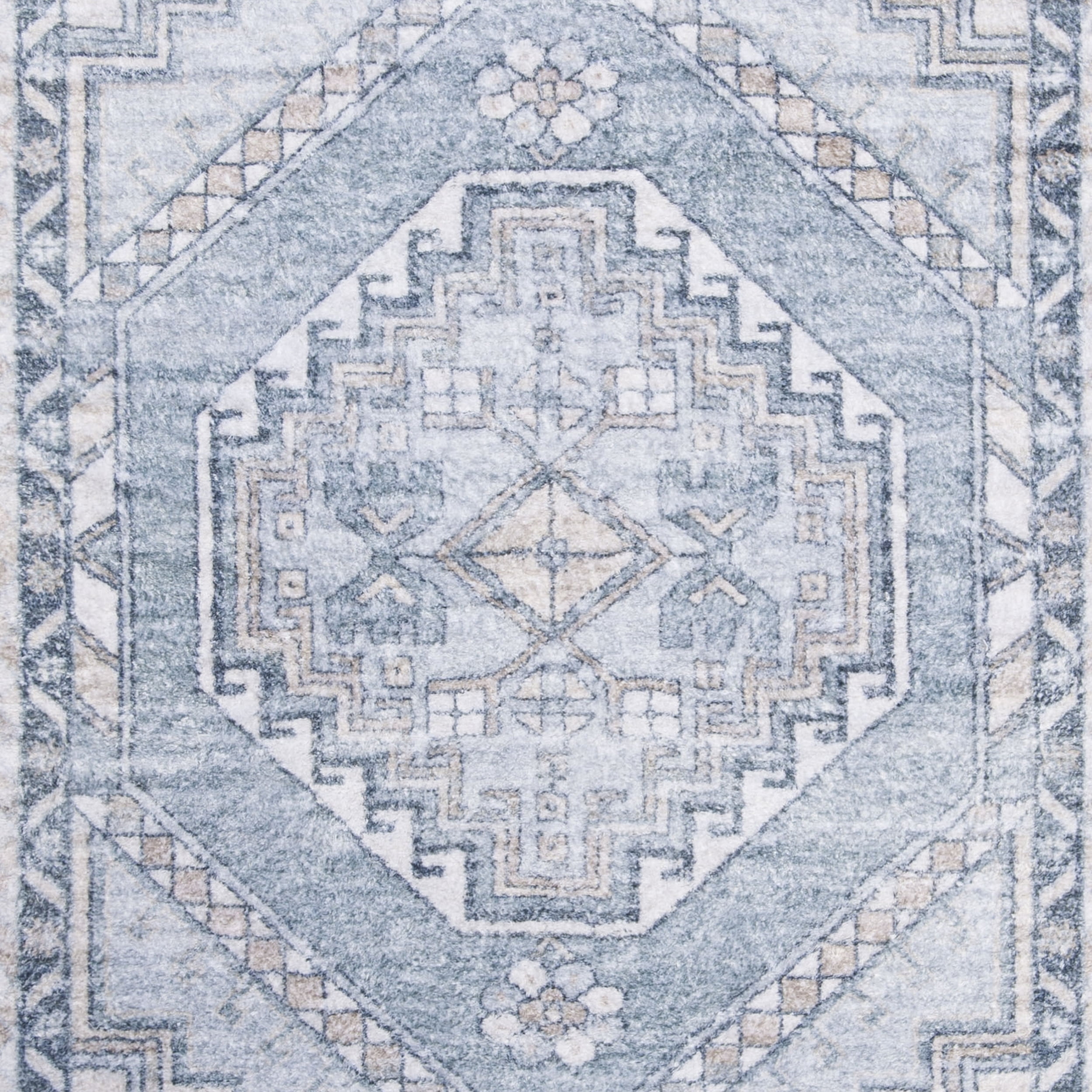 SAFAVIEH Saffron Kliment Bordered Oriental Area Rug, Grey/Ivory, 8' x 10'