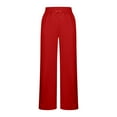 thumbnail image 5 of ClodeEU Women's Mid Waisted Wide Leg Sweatpant With Drawstring,Elastic Waist Loose Casual Pants With Pockets Red,Womens Plus XXL, 5 of 6