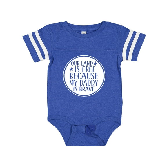 Inktastic Military Daddy is Brave Land is Free Boys or Girls Baby Bodysuit