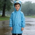 thumbnail image 2 of RTKFRFLM Kids Raincoat Thickened Teddy Bear Printed Hooded Rain Poncho Daily Outdoor School Student Rainwear 3-8Y, 2 of 9
