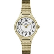 Viewpoint by Timex Women's 30mm White Dial Watch, Gold-Tone Expansion Band