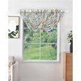 thumbnail image 2 of Boho Flower Sheer Waterfall Valance Curtains for Window, Spring Watercolor Paisley Floral Leaf Plant Rod Pocket Sheer Topper Swag Curtains for Living Room, Kitchen 38.5"W x 47.2"L, 2 Panels, 2 of 7