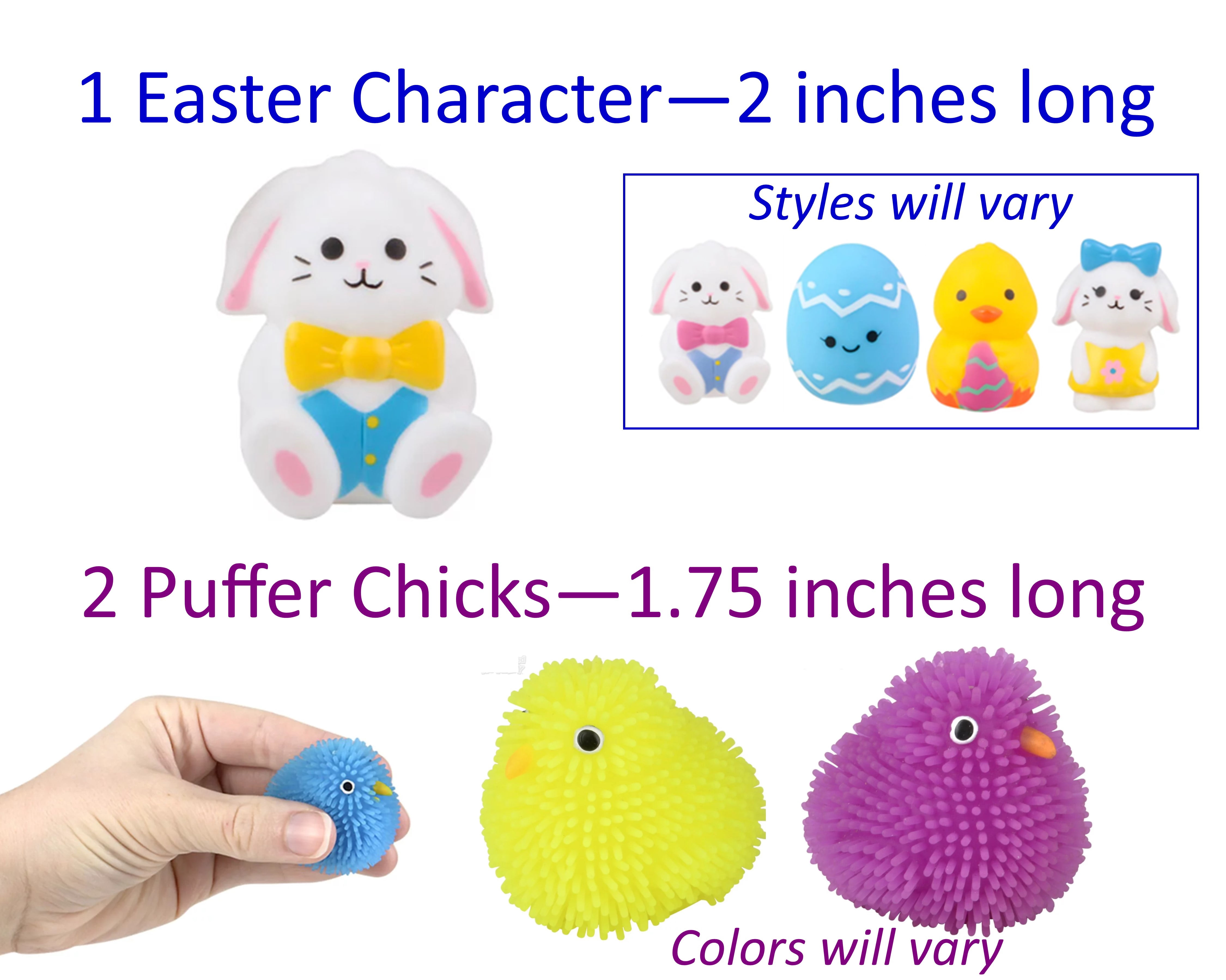 66 Pc Easter Egg Hunt Fillers/Stuffers - Small Easter Toy Assortment (instead of candy) for Easter Baskets & Pinatas