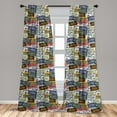 thumbnail image 5 of Ambesonne USA Curtains, Retro Auto License Plates, Pair of 28"x63", Multicolor, 5 of 5