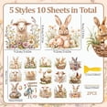 thumbnail image 2 of 10 PCS Easter Animal Theme Rub On Transfer Sticker,Rabbit Sticker Sheep Decal for Present Packaging DIY Scrapbooking Albums Furniture,10 * 30cm, 2 of 5
