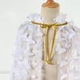 thumbnail image 4 of MEZZALL Toddler Girls Lace Up Cape Party Robe Kids Holiday Party Floral Tulle Princess Cloak Cozy Dailywear, White, 2-10 Years, 4 of 5