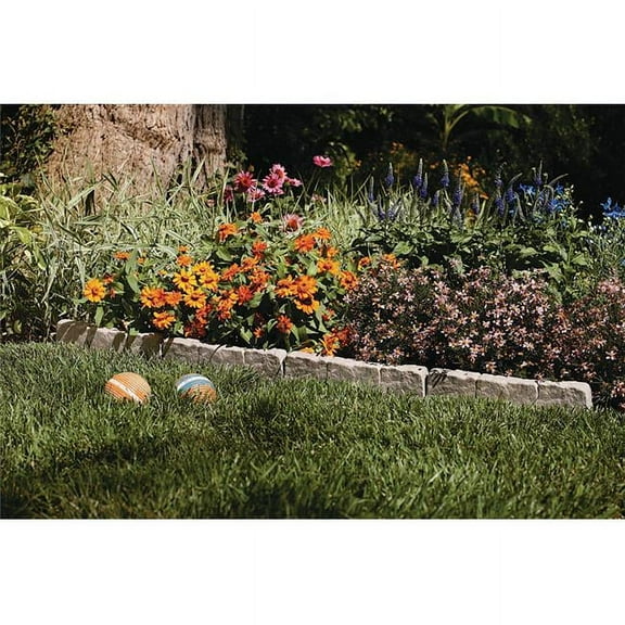 GrillTown Border Stone Edging 9” x 8.5” Border Light Taupe-Gray Resin Garden Border Edging