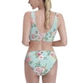 thumbnail image 3 of Picia Vintage Floral Women's High Waisted Bikini Scoop Neck Swimsuit Two Pieces Bathing Suit-Medium, 3 of 8