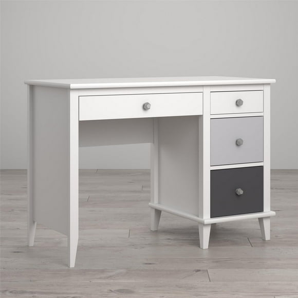 Monarch Poppy Hill Kids Desk blanc, gris Tiroirs