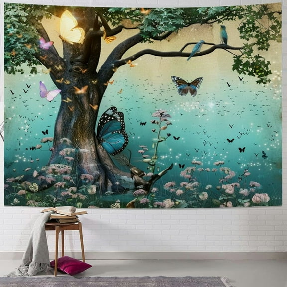 Orinice Butterfly Bird Tapestry Wall Hanging Unique Style Graphic Tapestries Home Decor Art Living Room Bedroom Apartment Farmhouse Dorm 40x30inch