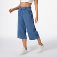 thumbnail image 2 of roswear Women's Capri Jeans Non-Stretch Culottes Pants with Elastic Waist, 2 of 6