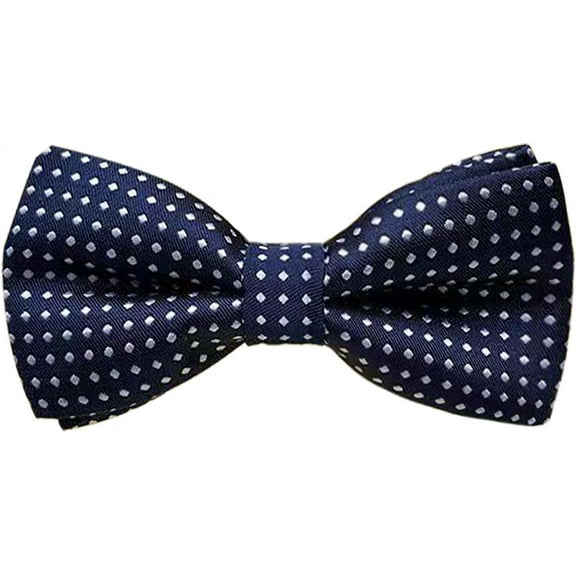 Pre-Tied Bow Ties for Little Boys - Polka Dot Pattern - Solid Color - Adjustable Neck Strap - Age 2-6