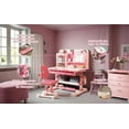 thumbnail image 2 of Kid's Study Desk And Chair Set, Height Adjustable Children's Desk And Chair Set with Bookshelf And Storage Drawer, 50-Degree Tiltable Desktop Study Table with Chair for Bedroom Study Room., 2 of 9