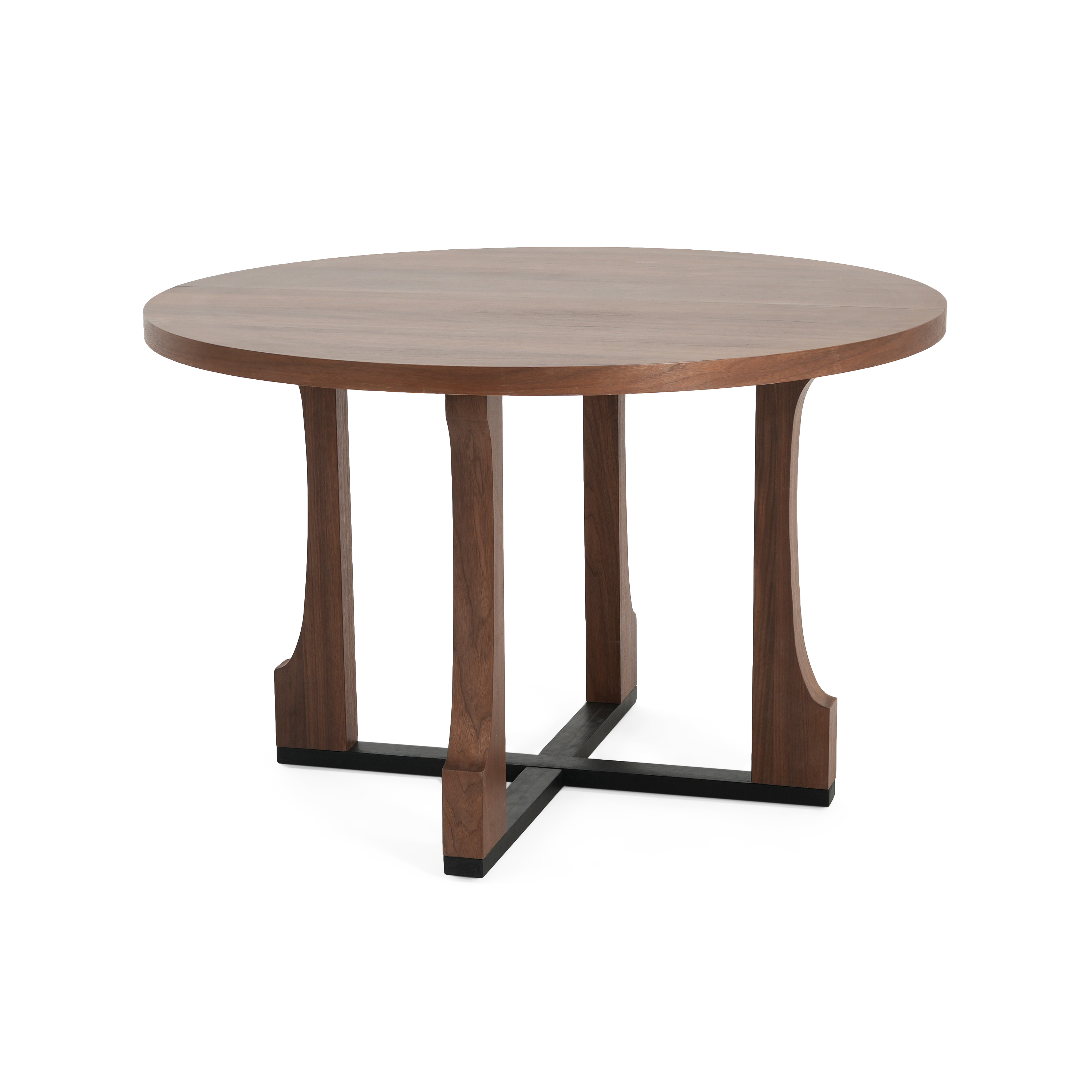 Euroco 48" Round Dining Table for 4, Farmhouse Kitchen Table with Wooden Frame for Kitchen Living Room,Walnut