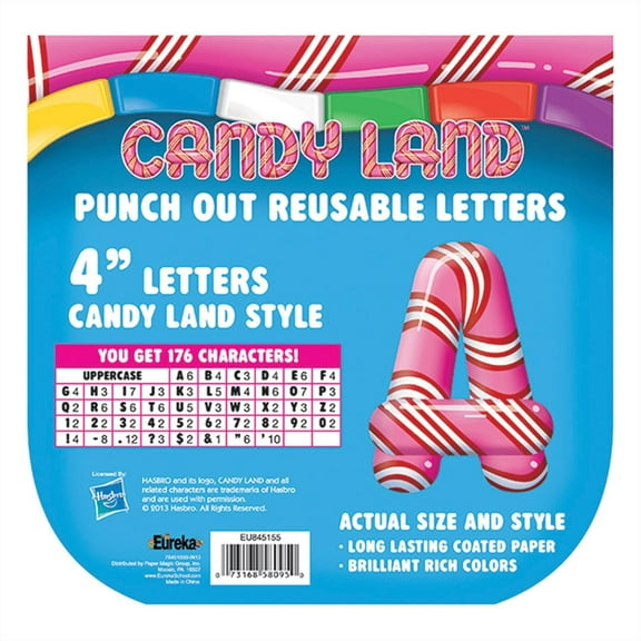 Eureka Candy Land Peppermint Stripe Deco 4" Letters, 176 Characters