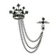 thumbnail image 1 of Broche de corona jinwen para hombre joyería de camisas negro con cadenas colgantes, 1 of 8