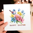 thumbnail image 7 of 3drose, Charming Blue Bird and Colorful Flowers. Happy Easter Gift, Charm, 12 Greeting Cards with Envelopes, 7 of 7