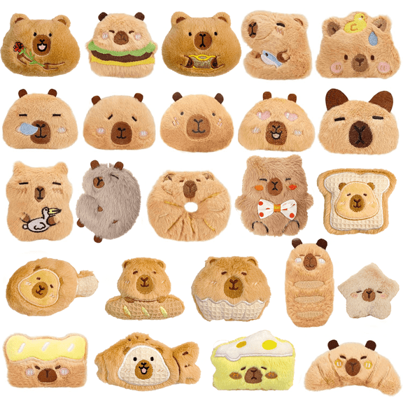 24 Pcs Backpack Charms, Cute Plush Keychains, Kawaii Accessories Perfect for Birthday Gifts, Back-to-School Goodie