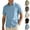 #03 Light Blue, variant on Men's Short Sleeve Button Down Linen Beach Shirt Casual Lightweight Untucked Cotton Linen Summer Tops,Light Green XL