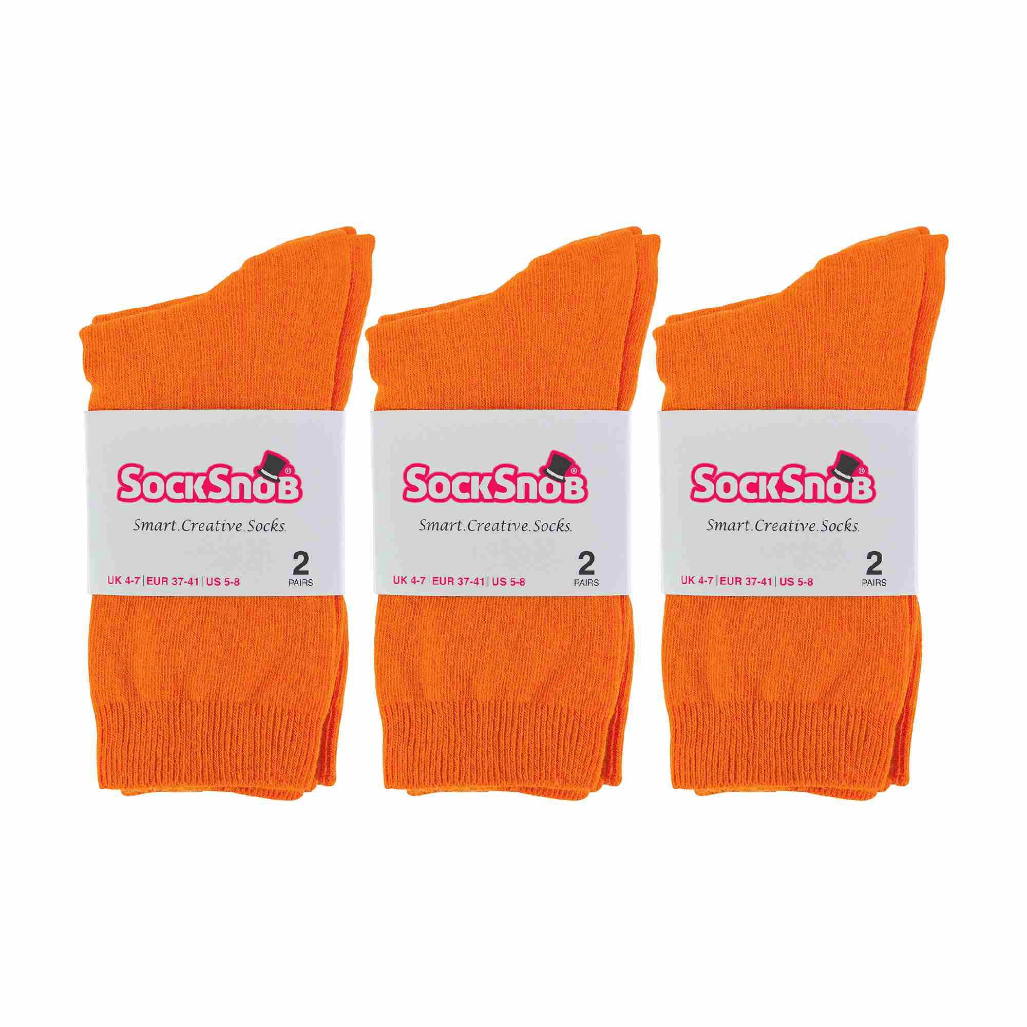 Sock Snob - 6 Pairs of Ladies Plain Coloured Cotton Rich Ankle Socks