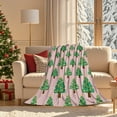 thumbnail image 4 of PuSpu Christmas Flannel Christmas Tree Blanket Forest Snow Scene Thickened Printed Blanket Double Sided Plushs Nap Blanket Shawl Holiday Gift Blanket Christmas Ornaments, 4 of 6
