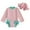 Pink, variant on WUANDIXFA Baby Girl Swimsuit Long Sleeve Ruffled Shell Zip Up Swimwears Toddler Kids Infant Bathing Suit One Piece with Hat Blue,6-12 Months