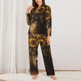thumbnail image 2 of Salouo Rustic Sunflower Bouquet Pattern Women's Pajamas Set Long Sleeve Button Down Sleepwear Soft Pj Lounge Sets for women 2 Piece Pjs Set with Long Pants-XX-Large, 2 of 7