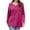 Hot Pink, variant on yillto Women Cotton Shirts Long Sleeve Basic Loose Tshirts Solid Color Casual Comfortable Oversized Tops
