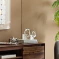thumbnail image 2 of A&B Home Glass Ring Statue - Contemporary Glass Decorative Object, Tabletop Home Décor, Bedroom Living Room Bathroom Entryway Console Table Book Shelf Accent Piece, 6" x 2" x 5", 2 of 5