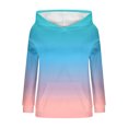thumbnail image 6 of FNFHFY Hoodies for Women Color Block Hooded Sweatshirt Cozy Knit Sweater Pullovers Loose Drop Shoulder Hoodie, 6 of 7