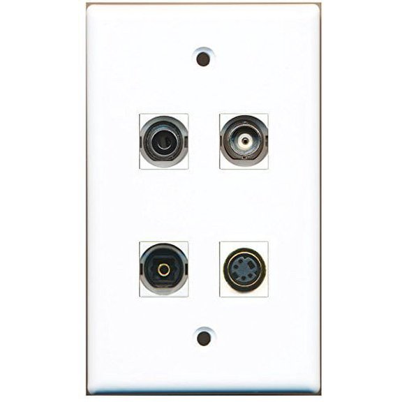 RiteAV - 1 Port S-Video 1 Port Toslink 1 Port 3.5mm 1 Port BNC Wall Plate