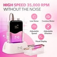 thumbnail image 6 of M - Professional 2 in 1 Cordless Rechargeable & Desktop Portable 35000 RPM HD Display Coreless Motor Acetone Resistant Manicure E File Nail Drill Machine, 6 of 6