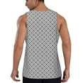 thumbnail image 3 of Fotbe Gray Plaid Pattern Men's Quick Dry Workout Tank Top Gym Muscle Tee Fitness Bodybuilding Sleeveless T Shirt Breathable Workout Shirt-Medium, 3 of 9