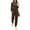 Brown, variant on Womens Pajamas Sets Velvet Long Sleeve Jogger Pjs Soft Sleepwear 2 Piece Lounge Sets Casual Tracksuits
