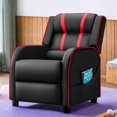 thumbnail image 2 of Spaco Kids Recliner Chair with Side Pockets and Footrest-Red, Kids Couch for Kids, 2 of 9