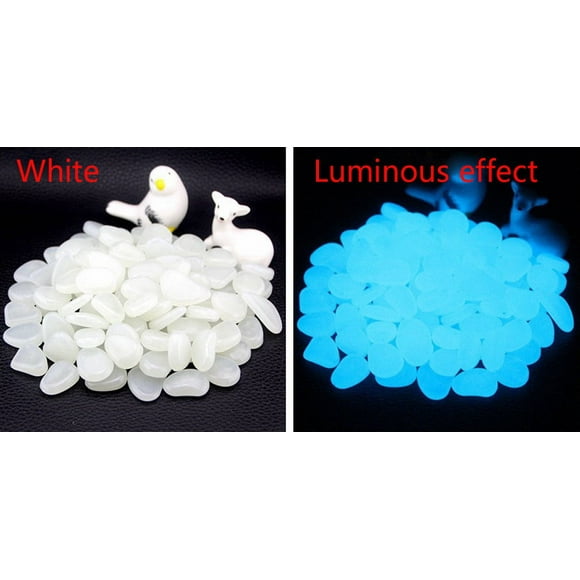 100 Glow in Dark Pebbles Stone Home Garden Walkway Aquarium Fish Tank Valentine