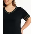 thumbnail image 5 of CASSIE LIZ Plus Size Tops Summer 2X T Shirts Short Sleeve Rainbow Glitter V Neck Tunic Tops for Women Casual Blouse Oversized Tees 2XL 18W 20W, 5 of 9