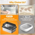 thumbnail image 4 of Extra-Large Stainless Steel Cat Litter Box, High-Sided Open Pan with Detachable Wall – Easy Clean & Reduces Scatter, Grey for Large & Multi-Cat Homes, 4 of 7